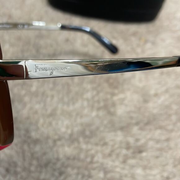 Salvatore Ferragamo Havana Brown Oversized Cat Eye Sunglasses New Retails $325 - Picture 8 of 8